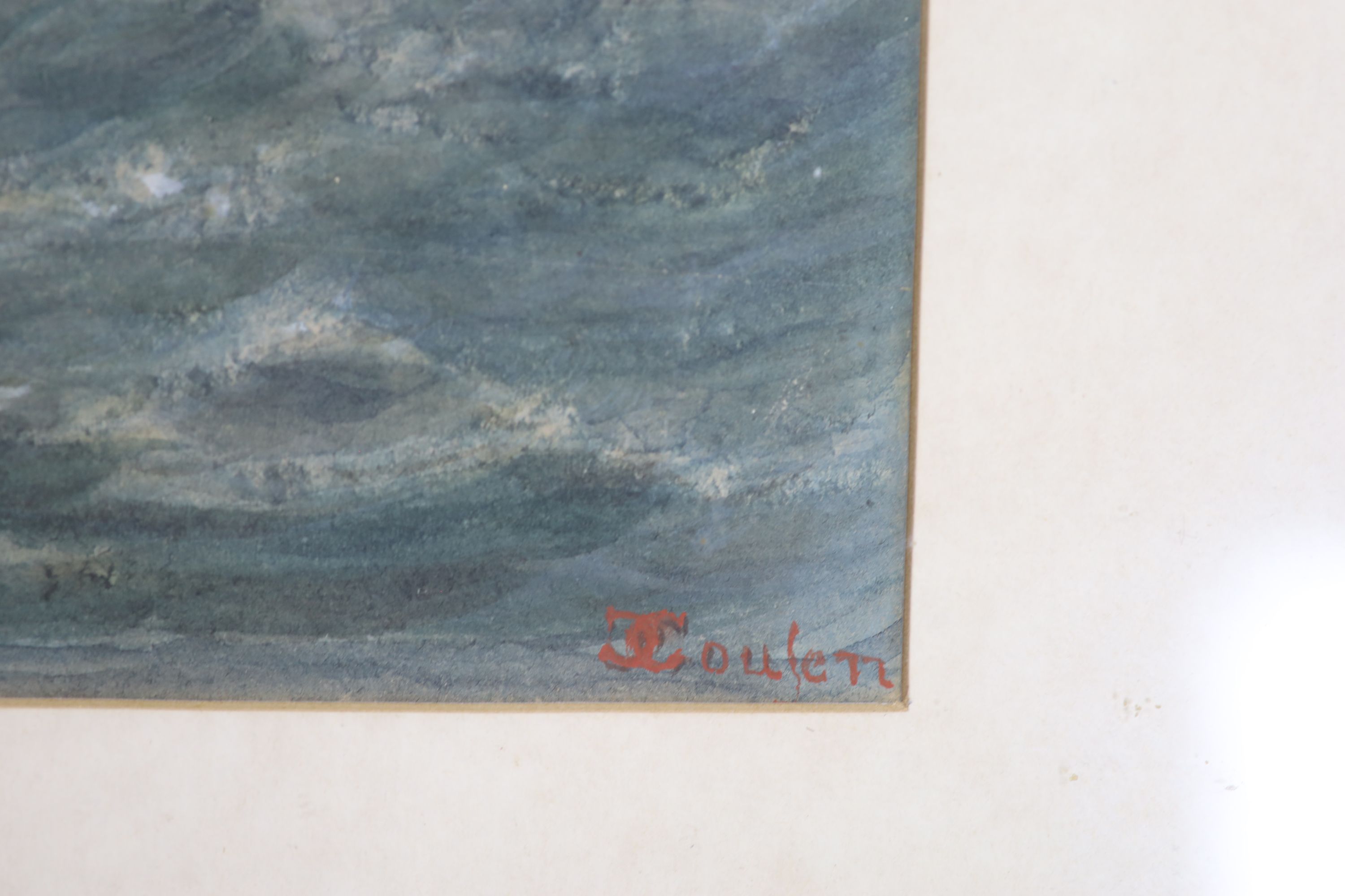 C. Coulen, watercolour, Shipwreck at sea, signed, 37 x 54cm